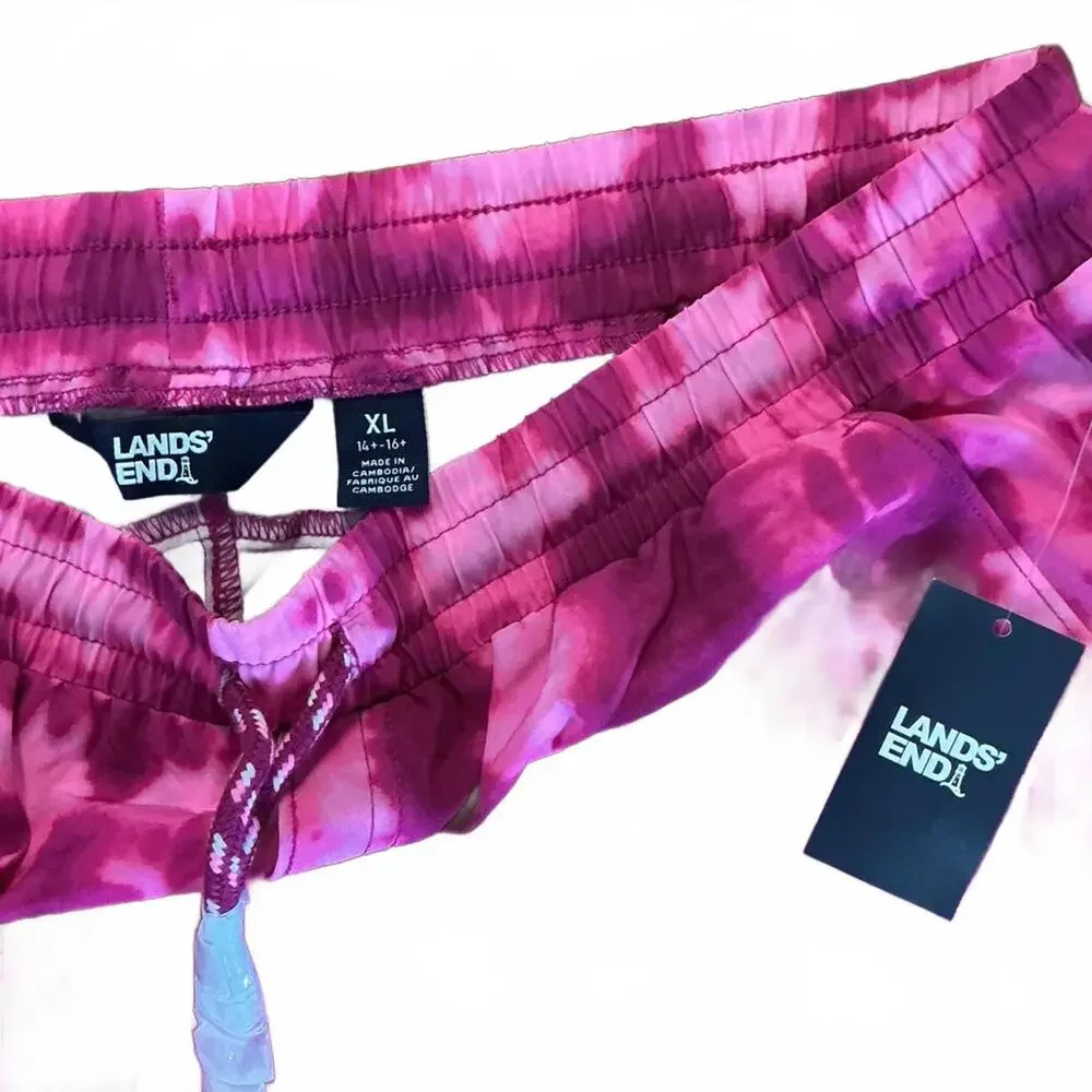 Lands' End Pink Tie-Dye Joggers for Girls Loungewear Kids XL 14-16 NWT - Picture 2 of 5